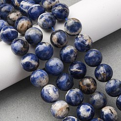 Содалитовое Природный содалит бисер нитей, круглые, класса AB, 10 мм, отверстие : 1.2 мм, около 36 шт / нитка, 14.96'' (38 см)