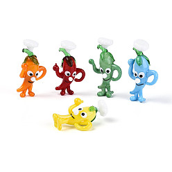 (52) Непрозрачная лаванда Декоративные элементы ручной работы из стекла в виде мультяшного перца для демонстрации шеф-повара., украшения для дома, разноцветные, 43~51.5x27.5~29x13.5~15 мм