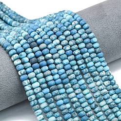 Темно-Голубой Окрашенные нити бусин из натурального камня-карты, матовые, рондель, глубокое синее небо, 6x4 мм, отверстие : 1 мм, около 93~96 шт / нитка, 14.57''~14.76'' (37~37.5 см)