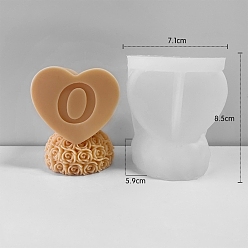 Letter O Food Grade Silicone Candle Molds, For Candle Making, Letter O, 5.9x7.1x8.9cm