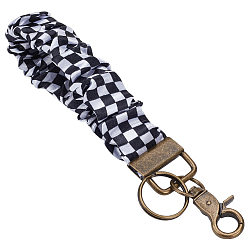 Черный 1Ремешок для мобильного телефона из полиэстера, с антикварной бронзового сплавочной фурнитурой, чёрные, 170x23 мм