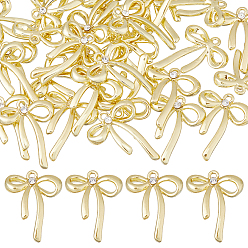Золотой 30подвески из сплава с гальванопокрытием, бантом прелести, без свинца, без кадмии и без никеля, золотые, 26x20x4 мм, отверстие : 1.6 мм