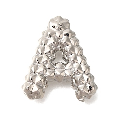 Letter A Стойки покрытие, Латунные подвески, без кадмия и без свинца, подвески с буквой az~z, буква a, 20.5~22x12.5~24x5~6.5 мм, отверстие : 2.5x3 мм