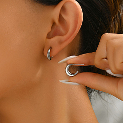 Серебро 201 серьги-гвоздики в форме луны из нержавеющей стали, серебряные, 15 мм