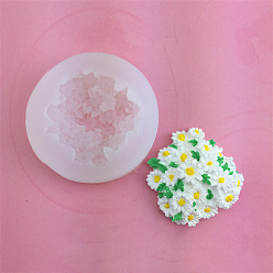 Белый Пищевые силиконовые формы для цветов ромашки, формы помады, для украшения торта поделки, цвет шоколада, конфеты, белые, 72x20 мм, внутренний диаметр: 55x17 мм