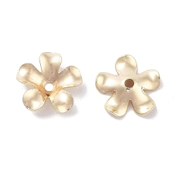 Настоящее золото 18K Латунная крышка, цветок 5-лепесток, реальный 18 k позолоченный, 9x2 мм, отверстие : 1.2 мм