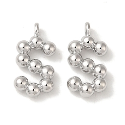 Платина Латунные подвески, без кадмия, без никеля и без свинца, письмо амулеты, платина, 13x6.5x2 мм, отверстие : 1 мм