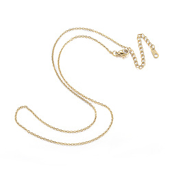 Golden Vacuum Plating 304 Stainless Steel Necklaces, Cable Chain Necklaces, Golden, 17.32 inch(44cm)