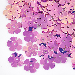 Орхидея Аксессуары для орнаментов, пластиковые пайетки / блестки из пвх, цветок, сиреневые, 9~9.5x9~9.5x1 мм, Отверстие : 1 мм , около 20000 шт / 500 г