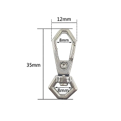 Платина Застежками сплава поворотные, для изготовления пакетов, платина, 35x12 мм, отверстие : 8 мм
