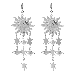 Платина Железа уха шпильки, серьги обруча, солнце, платина, 110x50 мм