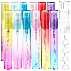 Mixed Color Glass Spray Bottles, Refillable Bottles, with Plastic Funnel Hopper, Dropper, Mixed Color, 10.1cm, Capacity: 8ml