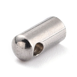 Stainless Steel Color 304 Stainless Steel Cord Ends, End Caps, Stainless Steel Color, 10x4.5mm, Hole: 2mm, Inner Diameter: 3.5mm