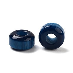 Морской Синий Cmолы европейские шарики, крупные бусины столбцов дыра, Marine Blue, 12.5x7 мм, отверстие : 5 мм