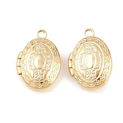 Настоящее золото 24K Овальные латунные подвески-медальоны, стойки покрытие, долговечный, без свинца и без кадмия, реальный 24 k позолоченный, 16x11x4 мм, отверстие : 1.5 мм, внутренний диаметр: 9x6 мм