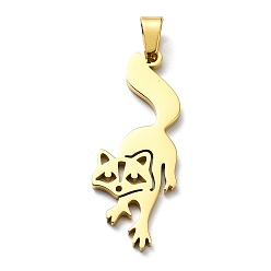 Золотой 304 подвески из нержавеющей стали, очарование енота, золотые, 31x11.5x1.4 мм, отверстие : 5.5x3 мм