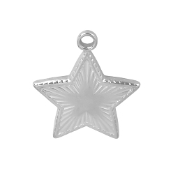 Нержавеющая Сталь Цвет 304 подвески из нержавеющей стали, звезда очарование, цвет нержавеющей стали, 20x18 мм
