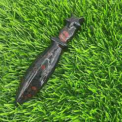 Plum Blossom Jasper Резные фигурки кинжалов для исцеления из натуральной яшмы в виде цветка сливы, Украшения из камня с энергией Рейки, 120 мм