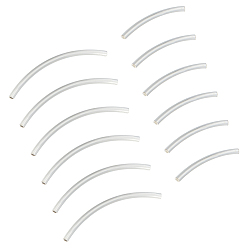 Серебро 16шт. стили трубка 925 бусины из стерлингового серебра, серебряные, 20~30x1.5 мм, отверстие : 1 мм