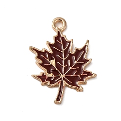 Кокосово-Коричневый Подвески из сплава с эмалью на тему Дня благодарения, золотые, очарование кленового листа, кокосового коричневый, 23.5x18x1.5 мм, отверстие : 1.8 мм