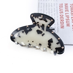 Светло-хаки Заколки для волос из пвх, аксессуары для волос для женщин и девочек, светлый хаки, 85x50x48 мм