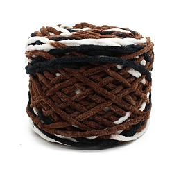 Кокосово-Коричневый Мягкая полиэфирная пряжа для вязания крючком, толстая пряжа для шарфа, пакет, изготовление подушек, сегмент окрашенный, кокосового коричневый, 7 мм