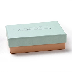 Аквамарин Украшения специально для вас картонные ожерелья и коробки для колец, с черной губкой, для ювелирной подарочной упаковки, квадратный, аквамарин, 9.1x7x2.6 см