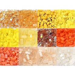 Желтый 12 цветная бусина миюки полутила, японский бисер, 2 отверстие, разнообразные, желтые, 5x2.3x1.9 мм, отверстие : 0.8 мм, 12 цветов, о 75шт / цвет, 900 шт / коробка