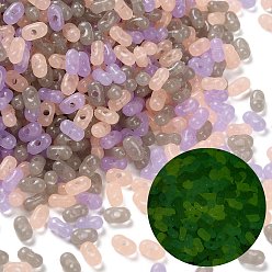 чертополох Светящиеся прозрачные акриловые бусины, арахис, светится в темноте, чертополох, 6.5~7x4x3~3.5 мм, отверстие : 1.4 мм