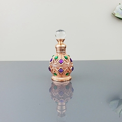 Розовое Золото Ретро пустой стеклянный флакон для духов, для эфирных масел для ароматерапии лабораторный химический, многоразовая бутылка, розовое золото , 4x8.3 см, емкость: 15 мл (0.51 жидких унций)