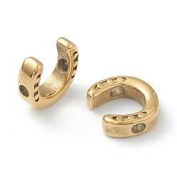 Golden 304 Edelstahlkugeln, Hufeisen, golden, 9x10x3 mm, Bohrung: 2 mm