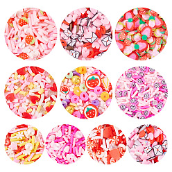 (52) Непрозрачная лаванда 70 g 10 стили кабошоны из полимерной глины ручной работы, с пластиковым, разнообразные, разноцветные, 1.5~12x1~10x0.3~6 мм, 7 g / style