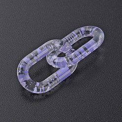 Lilac Transparent Acrylic Linking Rings, Quick Link Connectors, for Cable Chains Making, Oval, Lilac, 27x16.5x4mm, Inner Diameter: 7.5x18mm