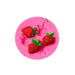 Random Single Color or Random Mixed Color Food Grade Silicone Molds, Fondant Molds, Baking Molds, Chocolate, Candy, Biscuits, UV Resin & Epoxy Resin Jewelry Making, Strawberry, Random Single Color or Random Mixed Color, 51x9mm, Inner Diameter: 20x13mm