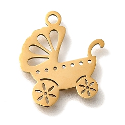 Золотой 201 подвески из нержавеющей стали, подвески для детской коляски, золотые, 15x14x1 мм, отверстие : 1.5 мм