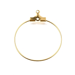 Золотой Стойки обшивки латунь кольцо серьги обруча, золотые, 21 датчик, 30x25~26 мм, отверстие : 1 мм, штифты : 0.7 мм