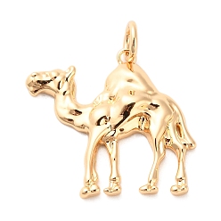 Camel Shape Подвески из латуни на тему путешествия, золотые, с целью перехода в кольце, форма верблюда, 23x25x4 мм, отверстие : 4 мм