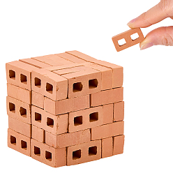 Chocolate 50Pcs Argil Display Decorations, Brick, Dollhouse Micro Landscape Decoration Accessories, Chocolate, 27x14x8mm