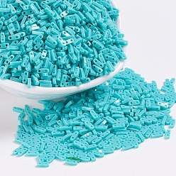 (QTL412) Opaque Turquoise Green MIYUKI Quarter TILA Beads, Japanese Seed Beads, 2-Hole, (QTL412) Opaque Turquoise Green, 5x1.2x1.9mm, Hole: 0.7mm, about 24000pcs/500g