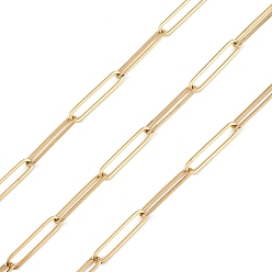 Золотой 304 цепи из нержавеющей стали, несварные, с катушкой, золотые, 20.5x4.5x1 мм, около 32.81 футов (10 м) / рулон