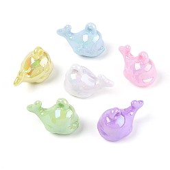 (52) Непрозрачная лаванда Непрозрачные акриловые подвески с УФ-покрытием, радужный, кит, разноцветные, 25.5~26x36~36.5x21.5 мм, отверстие : 2.7~3 мм