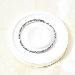Платина 304 браслеты из нержавеющей стали для женщин и мужчин, скрученный, платина, внутренний диаметр: 2-1/8 дюйм (5.4 см)
