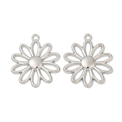 Платина Подвески, сплав, цветок, без кадмия и без свинца, платина, 40.5x34.5x3 мм, отверстие : 2.5 мм