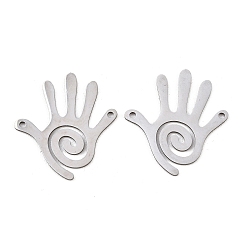 Нержавеющая Сталь Цвет 201 подвески из нержавеющей стали, спиральные ручные звенья, не тускнеет, цвет нержавеющей стали, 25x23x1 мм, отверстие : 1.4 мм