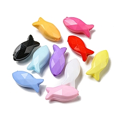 (52) Непрозрачная лаванда Непрозрачные акриловые бусины, граненые, рыба, разноцветные, 18x8x6 мм, отверстие : 1.8 мм, Около 1000 шт / 500 г