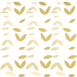 Oro 6 piezas de guirnaldas de papel, para la decoración del partido, hoja, pancarta de cinta colgante, oro, 2000x100x0.2 mm