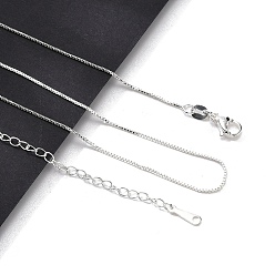 Серебро 0.8мм латунные цепочки-коробки для мужчин и женщин, долговечный, серебряные, 17.72~18.7 дюйм (45~47.5 см)