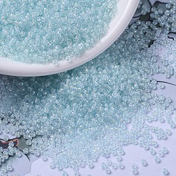 (RR636) SkyBlue Lined Crystal AB MIYUKI Round Rocailles Beads, Japanese Seed Beads, (RR636) Sky Blue Lined Crystal AB, 11/0, 2x1.3mm, Hole: 0.8mm, about 1100pcs/bottle, 10g/bottle