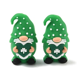 Human Силиконовые фокусные шарики, фокусные бусы, зелёные, человек, 33.5x17.5x17 мм, отверстие : 3 мм