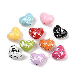 (52) Непрозрачная лаванда Непрозрачные акриловые бусины, окрашенные распылением, сердце, разноцветные, 15x18.5x12 мм, отверстие : 2 мм, Около 252 шт / 500 г